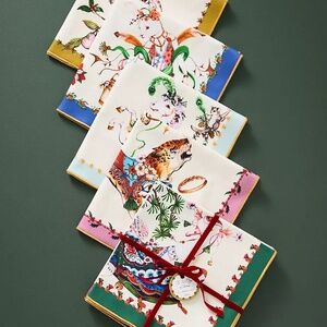 Taychamaythakool Anthropologie Twelve Days  Christmas Cotton Napkin Set